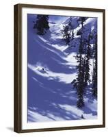 High Angle View of a Man Skiing-null-Framed Premium Photographic Print