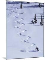 High Angle View of a Man Skiing-null-Mounted Premium Photographic Print