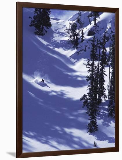 High Angle View of a Man Skiing-null-Framed Photographic Print