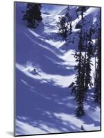 High Angle View of a Man Skiing-null-Mounted Photographic Print
