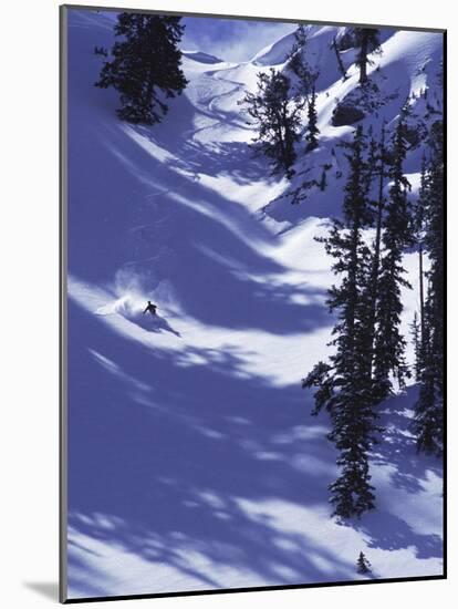 High Angle View of a Man Skiing-null-Mounted Photographic Print