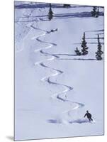 High Angle View of a Man Skiing-null-Mounted Photographic Print