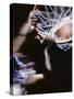 High Angle View of a Man Slam Dunking-null-Stretched Canvas