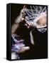High Angle View of a Man Slam Dunking-null-Framed Stretched Canvas