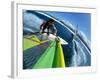 High Angle View of a Man Windsurfing-null-Framed Photographic Print