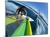 High Angle View of a Man Windsurfing-null-Mounted Photographic Print