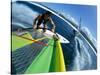 High Angle View of a Man Windsurfing-null-Stretched Canvas