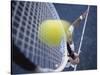 High Angle View of a Mid Adult Man Playing Tennis-null-Stretched Canvas