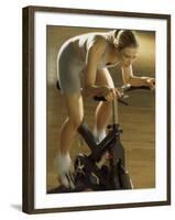 High Angle View of a Mid Adult Woman Exercising in a Gym-null-Framed Photographic Print