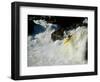 High angle view of a person kayaking in rapid water-null-Framed Photographic Print