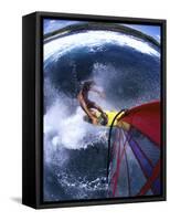 High Angle View of a Person Windsurfing in the Sea-null-Framed Stretched Canvas