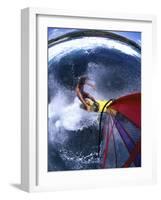 High Angle View of a Person Windsurfing in the Sea-null-Framed Photographic Print