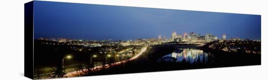 High Angle View of a River, Saskatchewan River, Edmonton, Alberta, Canada-null-Stretched Canvas