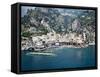 High Angle View of a Town, Amalfi, Atrani, Amalfi Coast, Salerno, Campania, Italy-null-Framed Stretched Canvas