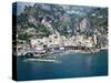 High Angle View of a Town, Amalfi, Atrani, Amalfi Coast, Salerno, Campania, Italy-null-Stretched Canvas