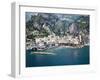 High Angle View of a Town, Amalfi, Atrani, Amalfi Coast, Salerno, Campania, Italy-null-Framed Premium Photographic Print