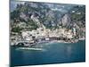 High Angle View of a Town, Amalfi, Atrani, Amalfi Coast, Salerno, Campania, Italy-null-Mounted Premium Photographic Print