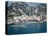 High Angle View of a Town, Amalfi, Atrani, Amalfi Coast, Salerno, Campania, Italy-null-Stretched Canvas