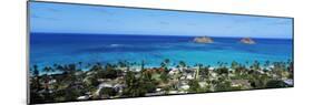 High Angle View of a Town at Waterfront, Lanikai, Oahu, Hawaii, USA-null-Mounted Photographic Print