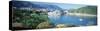 High Angle View of a Town on the Waterfront, Cephalonia, Greece-null-Stretched Canvas