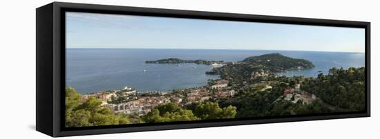 High Angle View of a Town, Saint-Jean-Cap-Ferrat, Nice, Provence-Alpes-Cote D'Azur, France-null-Framed Stretched Canvas