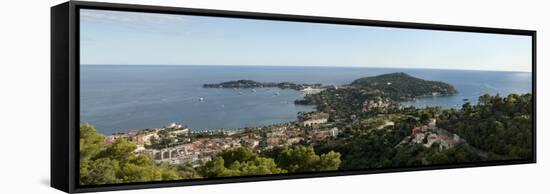 High Angle View of a Town, Saint-Jean-Cap-Ferrat, Nice, Provence-Alpes-Cote D'Azur, France-null-Framed Stretched Canvas
