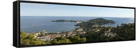 High Angle View of a Town, Saint-Jean-Cap-Ferrat, Nice, Provence-Alpes-Cote D'Azur, France-null-Framed Stretched Canvas