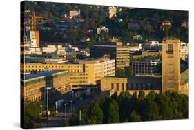 High Angle View of a Train Station Tower, Stuttgart Central Station, Stuttgart-null-Stretched Canvas