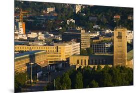 High Angle View of a Train Station Tower, Stuttgart Central Station, Stuttgart-null-Mounted Photographic Print