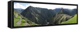 High Angle View of a Valley, Machu Picchu, Cusco Region, Peru-null-Framed Stretched Canvas