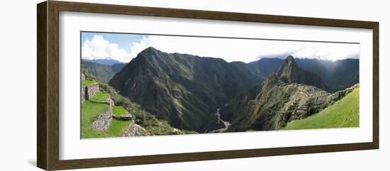 High Angle View of a Valley, Machu Picchu, Cusco Region, Peru-null-Framed Photographic Print