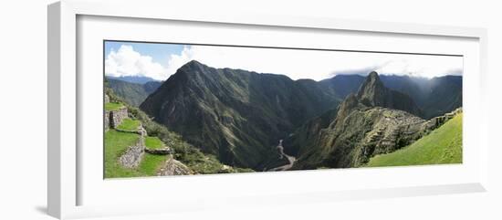 High Angle View of a Valley, Machu Picchu, Cusco Region, Peru-null-Framed Photographic Print