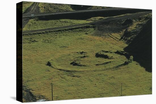 High Angle View of a Viking Tomb, Dagverdarnes, Iceland-null-Stretched Canvas