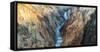 High angle view of a waterfall, Lower Yellowstone Falls, Grand Canyon, Yellowstone National Park...-null-Framed Stretched Canvas
