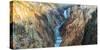 High angle view of a waterfall, Lower Yellowstone Falls, Grand Canyon, Yellowstone National Park...-null-Stretched Canvas