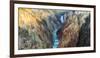 High angle view of a waterfall, Lower Yellowstone Falls, Grand Canyon, Yellowstone National Park...-null-Framed Photographic Print