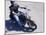 High Angle View of a Young Man Riding a Motorcycle-null-Mounted Photographic Print