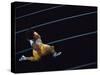 High Angle View of a Young Man Running on a Running Track-null-Stretched Canvas