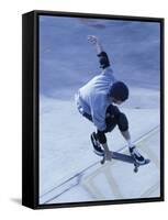 High Angle View of a Young Man Skateboarding-null-Framed Stretched Canvas