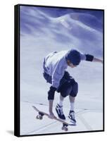 High Angle View of a Young Man Skateboarding-null-Framed Stretched Canvas