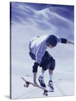 High Angle View of a Young Man Skateboarding-null-Stretched Canvas