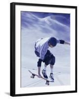 High Angle View of a Young Man Skateboarding-null-Framed Photographic Print