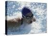 High Angle View of a Young Man Swimming-null-Stretched Canvas