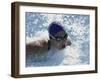 High Angle View of a Young Man Swimming-null-Framed Photographic Print