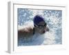 High Angle View of a Young Man Swimming-null-Framed Photographic Print