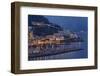 High Angle View of Amalfi at Night, Campania, Italy-George Oze-Framed Photographic Print