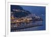 High Angle View of Amalfi at Night, Campania, Italy-George Oze-Framed Photographic Print