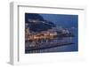 High Angle View of Amalfi at Night, Campania, Italy-George Oze-Framed Premium Photographic Print
