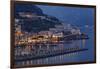 High Angle View of Amalfi at Night, Campania, Italy-George Oze-Framed Photographic Print