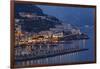 High Angle View of Amalfi at Night, Campania, Italy-George Oze-Framed Photographic Print